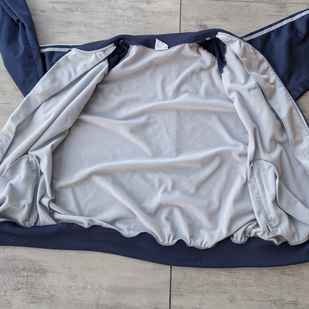 Vintage MacGregor Navy Grey Full Zip Lightweight Colorblock Track Jacket Mens XL - Picture 7 of 8